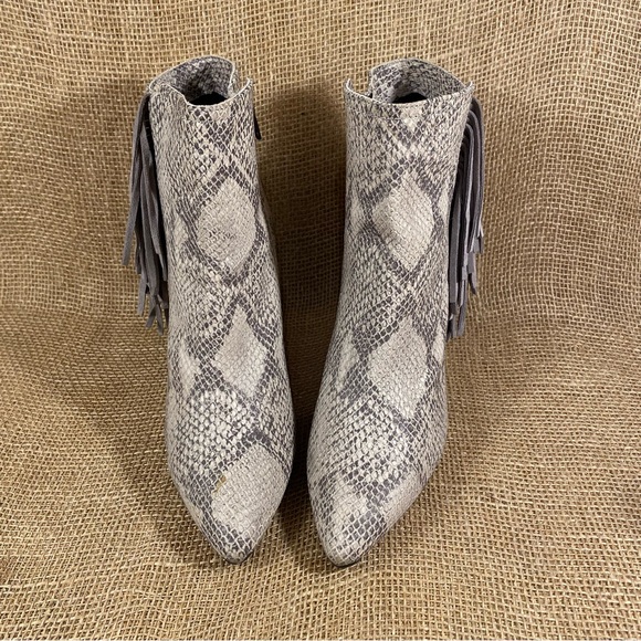 Boots Snake Boots Booties Isola Leather
Wedge Heels Fringes Zip Women Size 9.5 - Picture 6 of 11